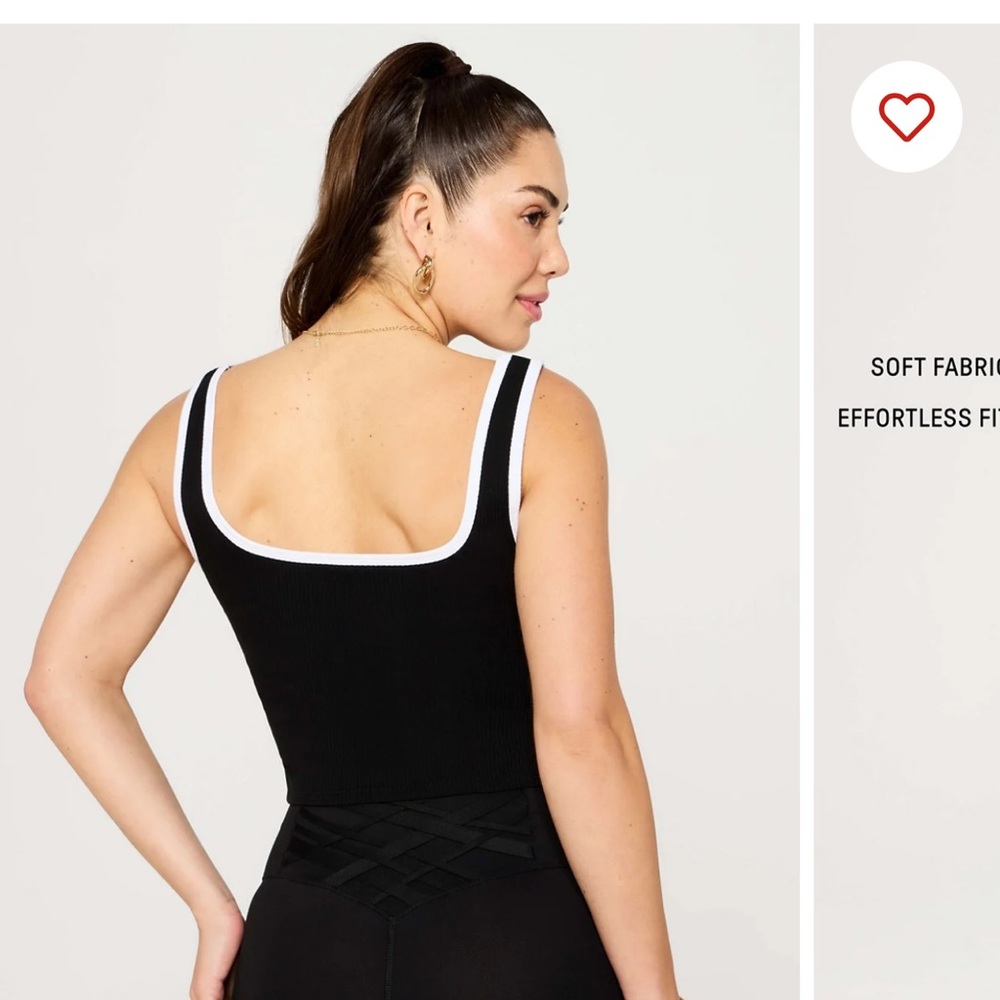 Fabletics Daily Rib Cropped Square Neck Tank - Picture 4 of 4
